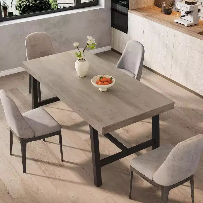 Tavolo da pranzo industriale per 4-6 persone, tavolo da cucina in legno lungo 160 cm con robusta struttura in metallo – rettangolare, per 4-6 posti a sedere, per cena
