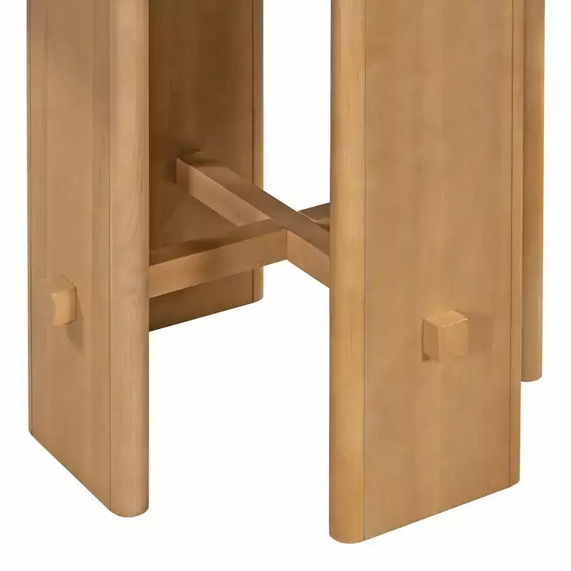 Set tavolo da pranzo GDFStudio Katte da 5 pezzi con tavolo da pranzo rotondo in legno massello e sedie imbottite