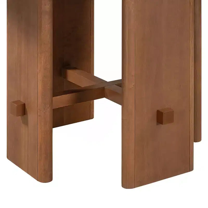 Set tavolo da pranzo GDFStudio Katte da 5 pezzi con tavolo da pranzo rotondo in legno massello e sedie imbottite