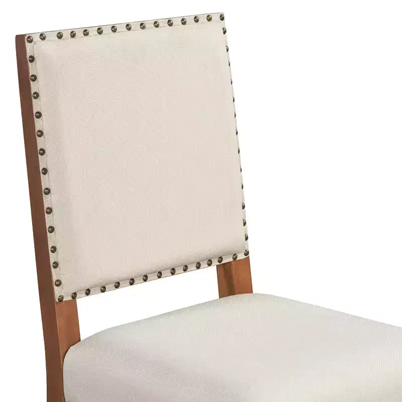 Set tavolo da pranzo GDFStudio Katte da 5 pezzi con tavolo da pranzo rotondo in legno massello e sedie imbottite