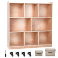 8-Compartment Mobile Storage Cubby Cabinet with 2 Storage Boxes, Toy Shelves for Classrooms, Daycare, Home, Kindergarten