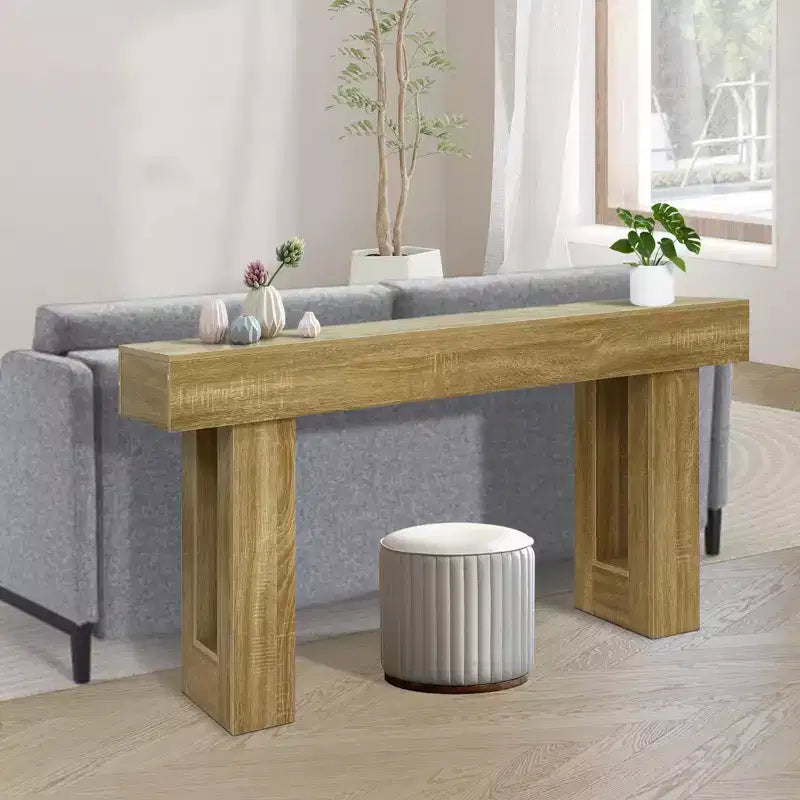 Tavolo consolle in legno massello per ingresso, tavolino da divano da 63 pollici in stile rustico per ingresso dietro il divano, tavolini rettangolari per soggiorno, corridoio, atrio