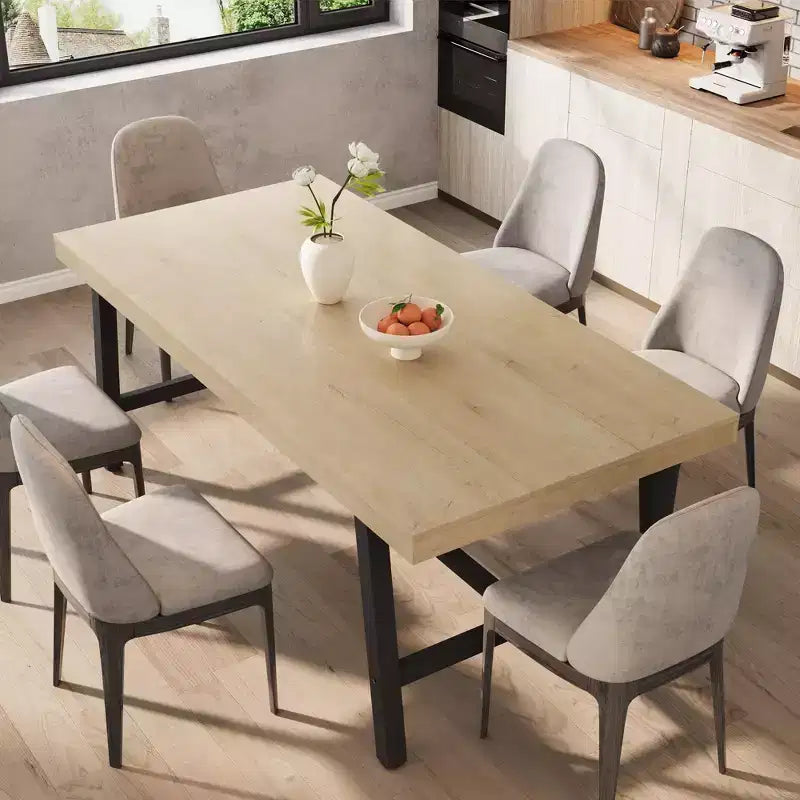 Tavolo da Pranzo Industriale per 6-8 Persone, Tavolo da Cucina Lungo 180 cm in Legno con Robusta Struttura in Metallo e Finitura Marrone Rustico (Marrone, Lunghezza 180 cm)