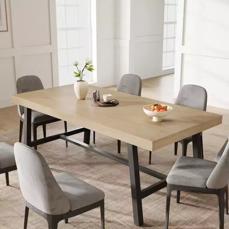 Tavolo da Pranzo Industriale per 6-8 Persone, Tavolo da Cucina Lungo 180 cm in Legno con Robusta Struttura in Metallo e Finitura Marrone Rustico (Marrone, Lunghezza 180 cm)