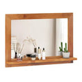 Costway 27.5 x 20 Inch Rectangle Decorative Mirror Farmhouse Wall Mirror with Shelf