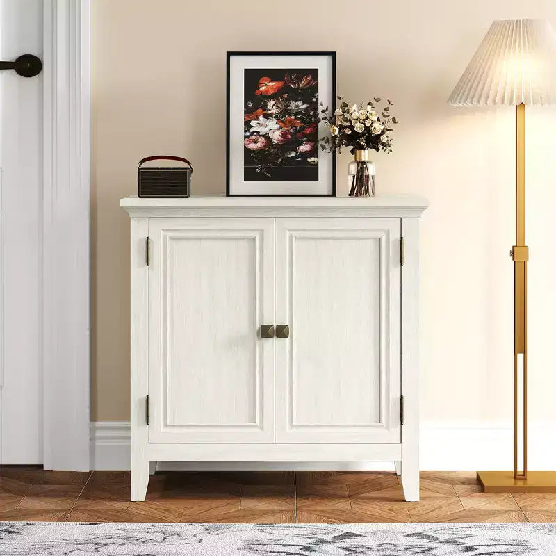 Heynemo, mobile buffet a 2 ante con contenitore, credenza bohémien con ripiani regolabili, mobile credenza in legno, tavolo console bianco-grigiastro per camera da letto