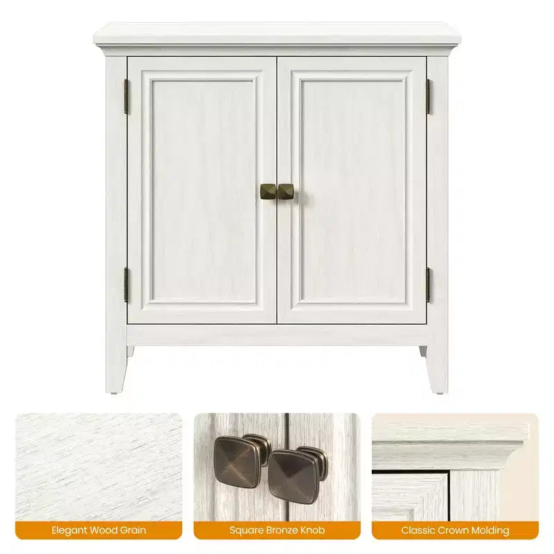 Heynemo, mobile buffet a 2 ante con contenitore, credenza bohémien con ripiani regolabili, mobile credenza in legno, tavolo console bianco-grigiastro per camera da letto