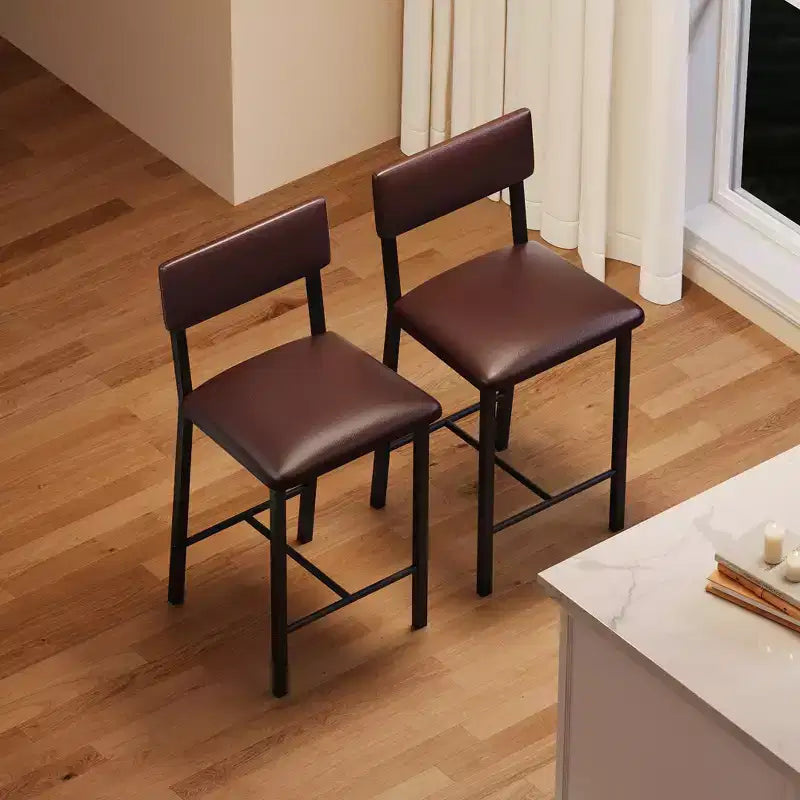 Set di 4 sgabelli da bar, sgabelli da bar imbottiti ad altezza bancone con schienale e poggiapiedi, sedie alte da bar con cuscino spesso, per sala da pranzo