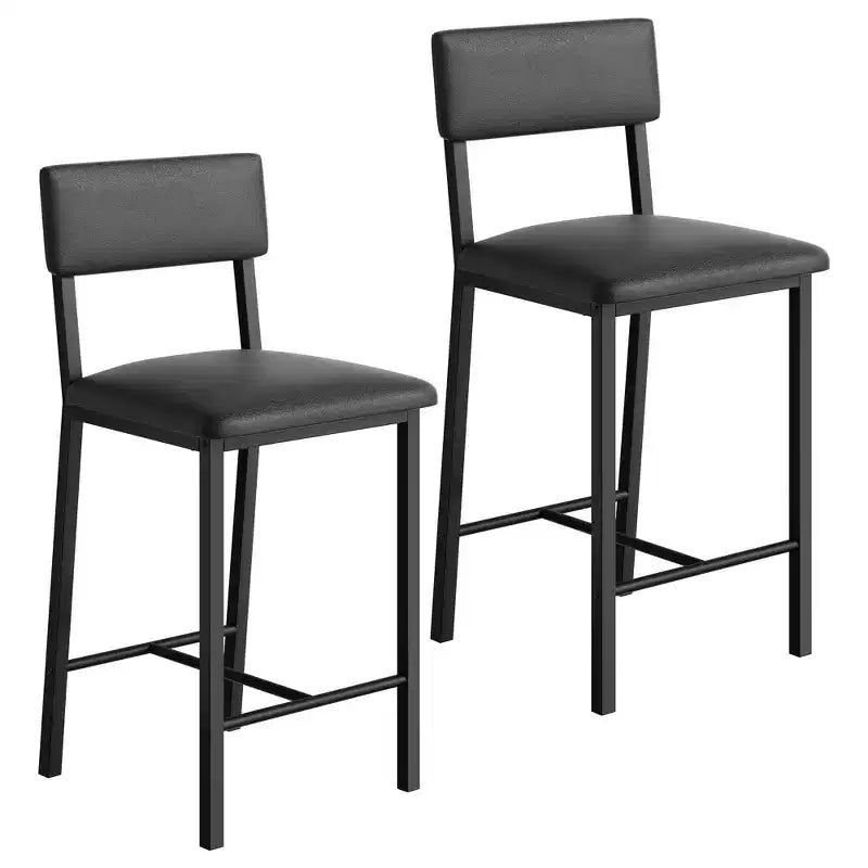 Set di 4 sgabelli da bar, sgabelli da bar imbottiti ad altezza bancone con schienale e poggiapiedi, sedie alte da bar con cuscino spesso, per sala da pranzo