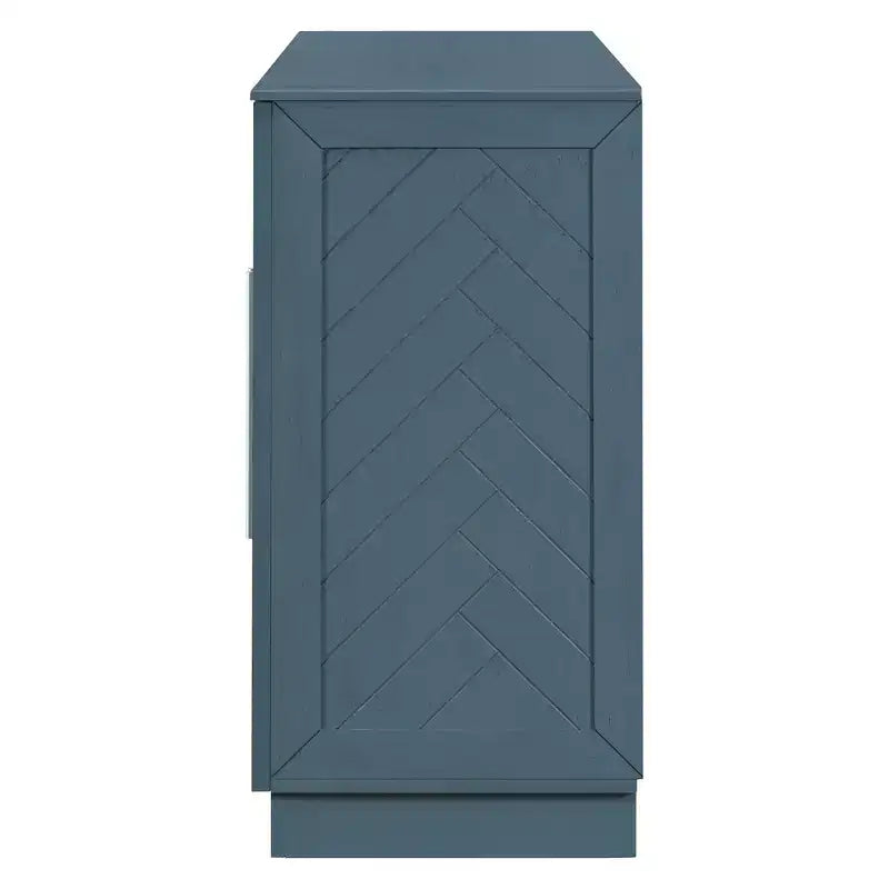 Credenza Hostack con ripiani regolabili e maniglie argentate per sala da pranzo e soggiorno, blu antico