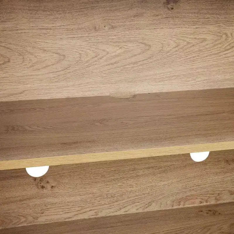 Hostack Credenza Curva a 2 Ante con Finiture Dorate e Ante in Rattan Intrecciato per Sala da Pranzo, Naturale