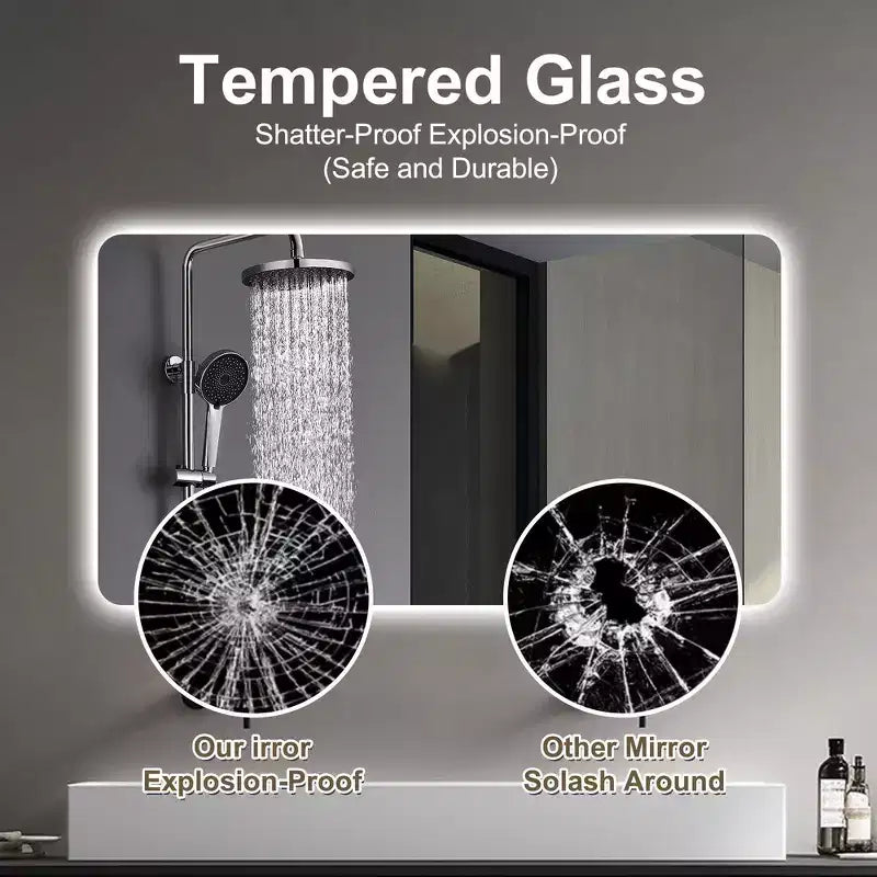 Specchio da parete per bagno Whisen Rimless Touchable con funzione antiappannamento