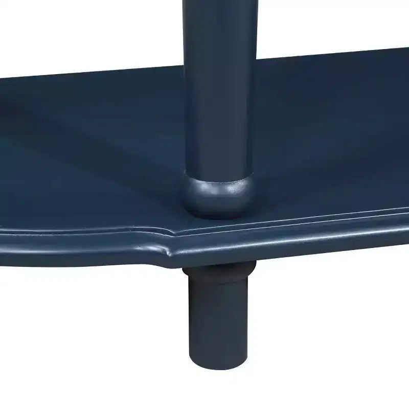 Hostack 52" Tavolo Consolle Retrò Curvo in Legno con Ripiano Aperto e 2 Cassetti per Soggiorno e Ingresso, Blu Navy e Piano Marrone