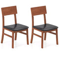 Costway Dining Chairs Set of 2/4 with Rubber Wood Legs & Upholstered Seat Curved Backrest
