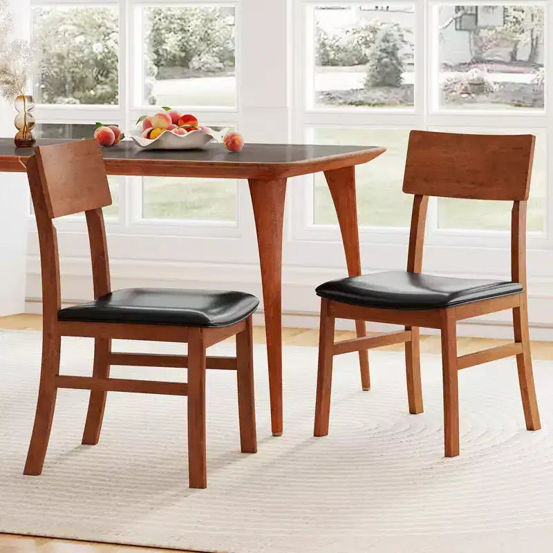 Costway Sedie da Pranzo Set da 2/4 con Gambe in Legno di Caucciù e Seduta Rivestita Schienale Curvo