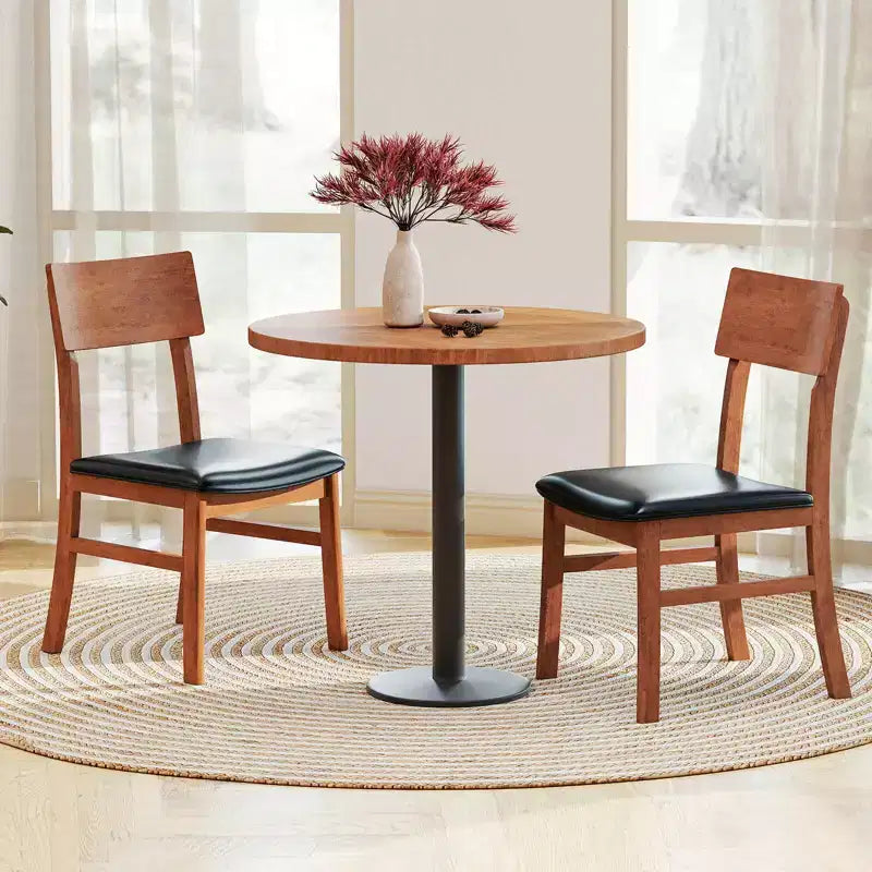 Costway Sedie da Pranzo Set da 2/4 con Gambe in Legno di Caucciù e Seduta Rivestita Schienale Curvo