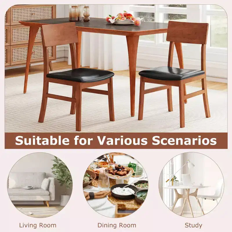 Costway Sedie da Pranzo Set da 2/4 con Gambe in Legno di Caucciù e Seduta Rivestita Schienale Curvo