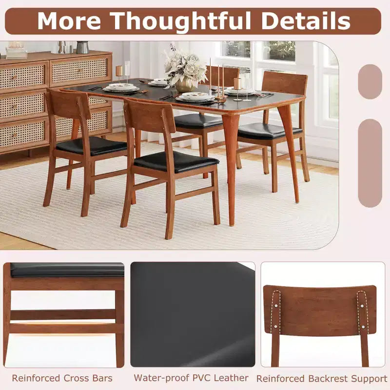 Costway Sedie da Pranzo Set da 2/4 con Gambe in Legno di Caucciù e Seduta Rivestita Schienale Curvo