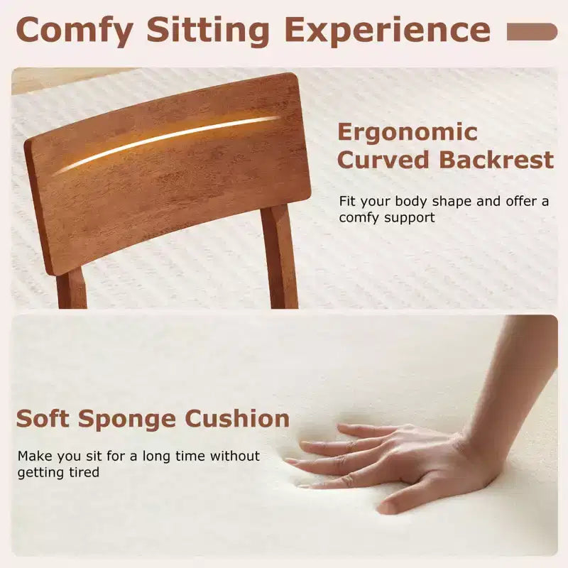 Costway Sedie da Pranzo Set da 2/4 con Gambe in Legno di Caucciù e Seduta Rivestita Schienale Curvo