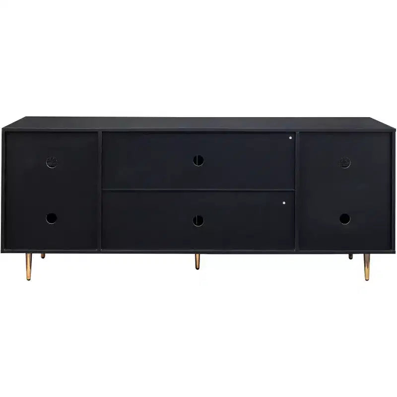Acekool Sideboard Buffet Cabinet with Rattan Doors, Console Table Storage for Kitchen, Dining, Living Room, Hallway, Black