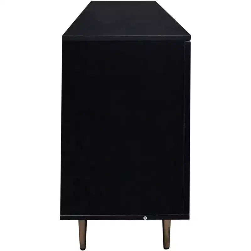 Acekool Sideboard Buffet Cabinet with Rattan Doors, Console Table Storage for Kitchen, Dining, Living Room, Hallway, Black