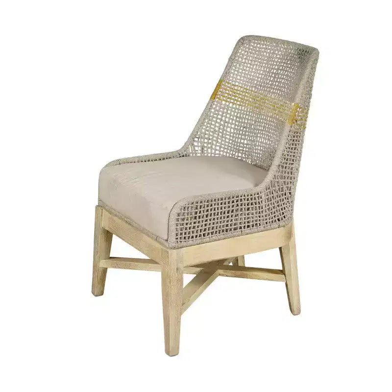 Set di 2 sedie da pranzo Royal Hampton | Legno di mango lavorato a mano | Intreccio in corda di cotone