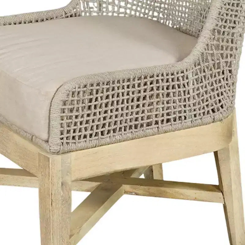 Set di 2 sedie da pranzo Royal Hampton | Legno di mango lavorato a mano | Intreccio in corda di cotone
