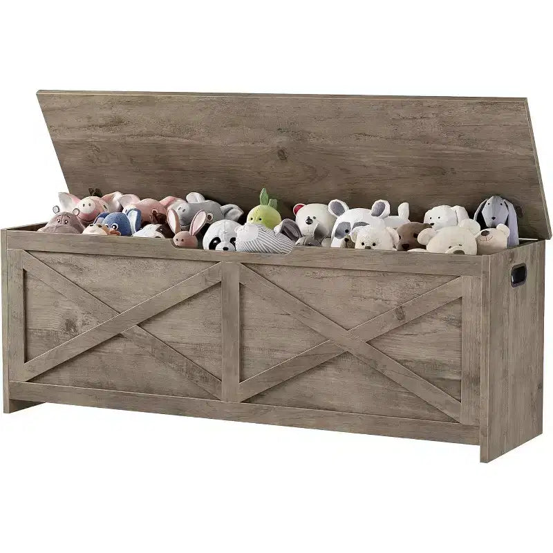Acekool 47 Panche Contenitore con Cerniera di Sicurezza, Grande Cassapanca Organizer in Legno per Camera da Letto o Ingresso