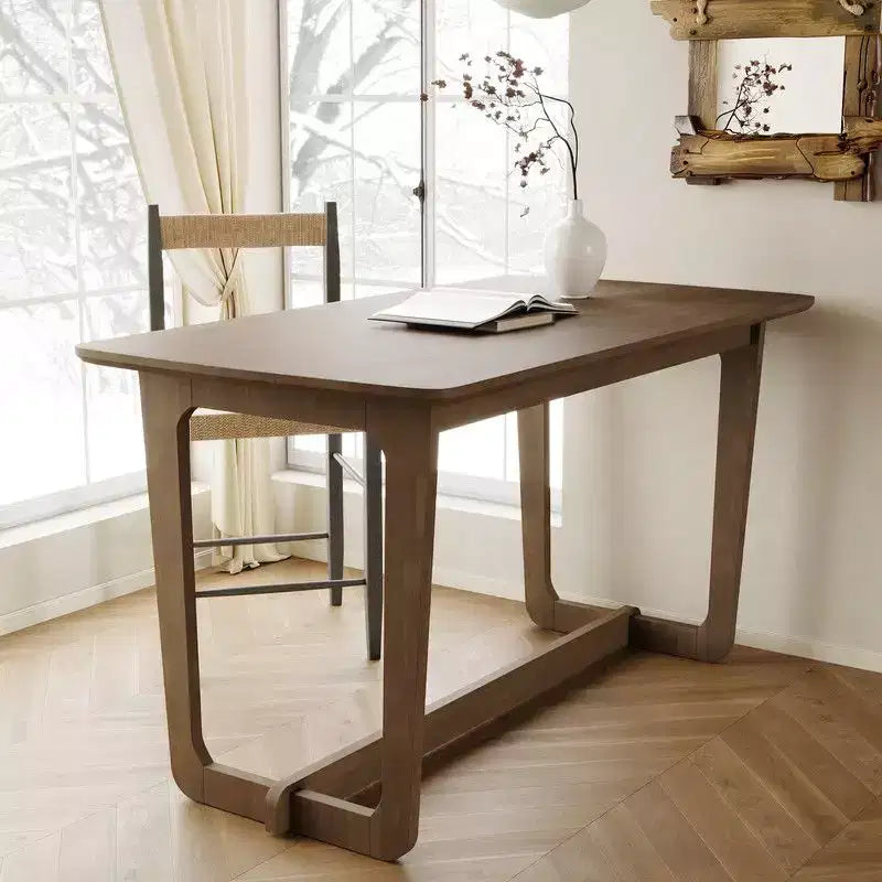 Famapy Scrivania Classica in Legno di Gomma con Ampia Superficie, Tavolo Rustico Stile Fattoria, Tavolo Versatile per la Casa, Resistente per Soggiorno/Studio/Camera da Letto
