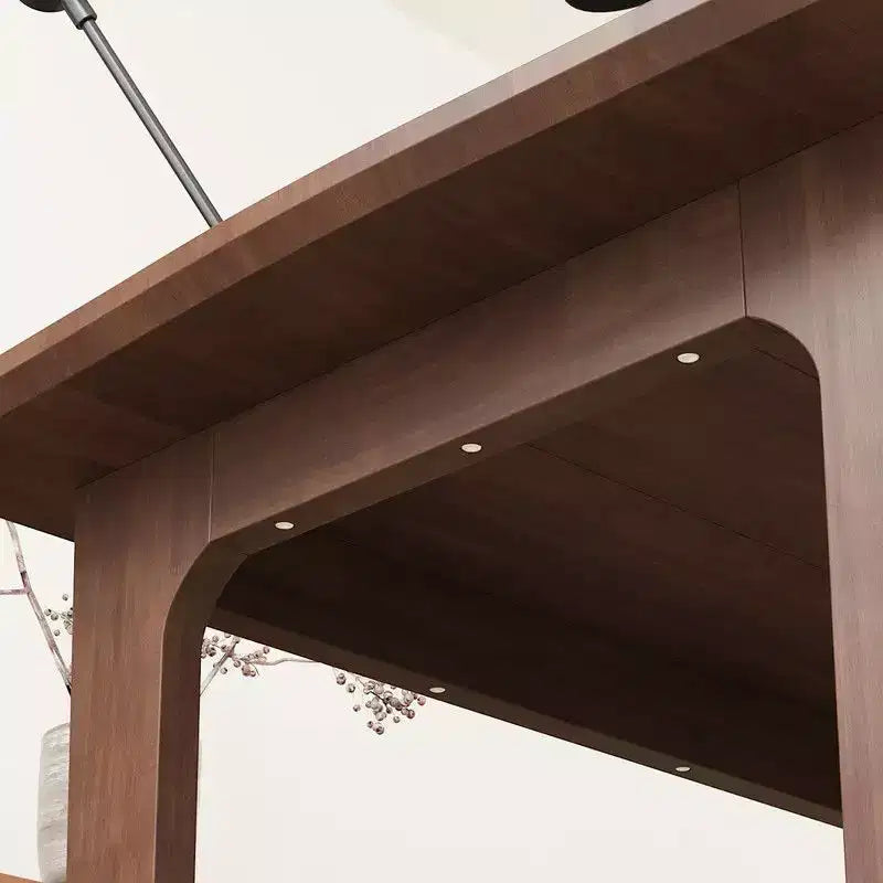 Famapy Scrivania Classica in Legno di Gomma con Ampia Superficie, Tavolo Rustico Stile Fattoria, Tavolo Versatile per la Casa, Resistente per Soggiorno/Studio/Camera da Letto