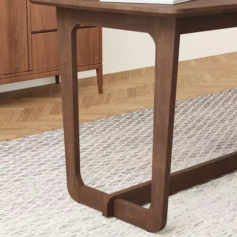 Famapy Scrivania Classica in Legno di Gomma con Ampia Superficie, Tavolo Rustico Stile Fattoria, Tavolo Versatile per la Casa, Resistente per Soggiorno/Studio/Camera da Letto