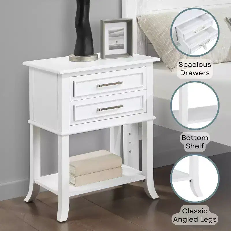 HomeStock 28.75 in.H Tavolino Rettangolare con Piano in Legno, Colore Bianco - 1 pezzo