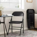 Acekool Set of 6 Black All-Steel Folding Chairs, Metal Frame, Holds Up to 350 lbs, Portable for Indoor & Outdoor Events