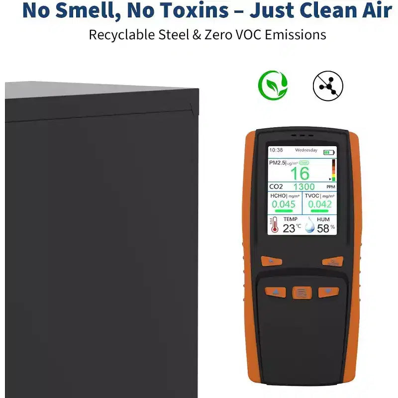 Acekool Armadietto Verticale a 2 Cassetti con Serratura, Organizzatore di Documenti in Metallo per Ufficio Domestico o Bagno, Formato Letter/Legale, Nero