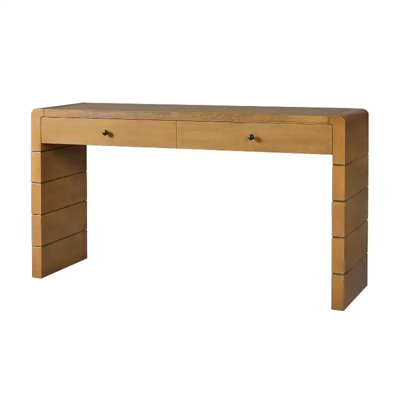 Homy Casa Consolle con Cassetti e Base a Pannello Solido per Ingresso o Soggiorno, Rovere