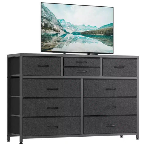 10 Drawers Fabric Dressers for Bedroom, Modern Chest of Drawers