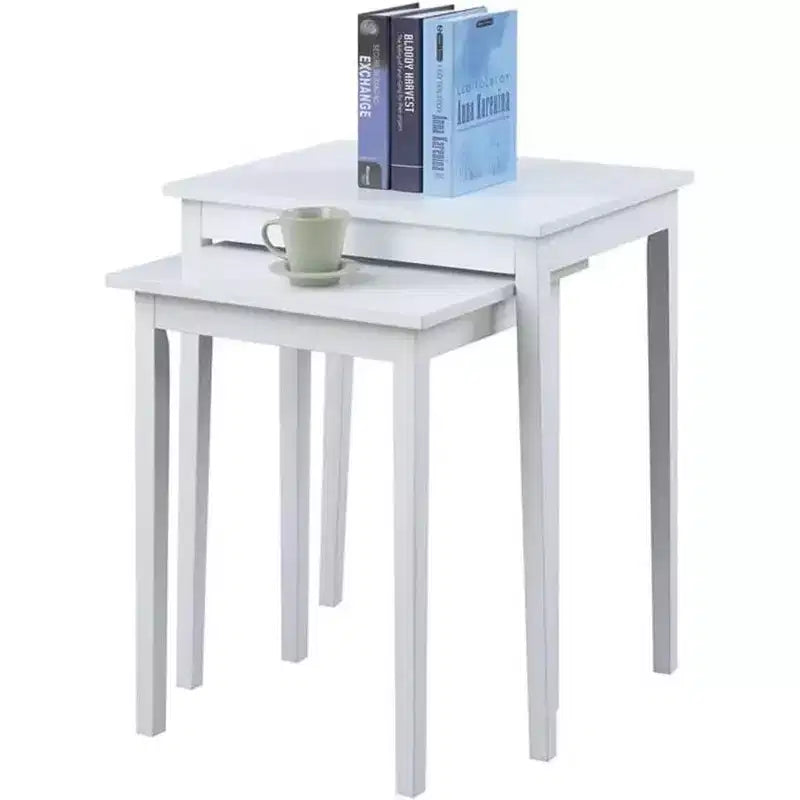 HomeStock Belmont Tavolino a tre livelli con cassetto portaoggetti a scomparsa, ripiani aperti e pomello in nichel, perfetto per organizzare gli accessori