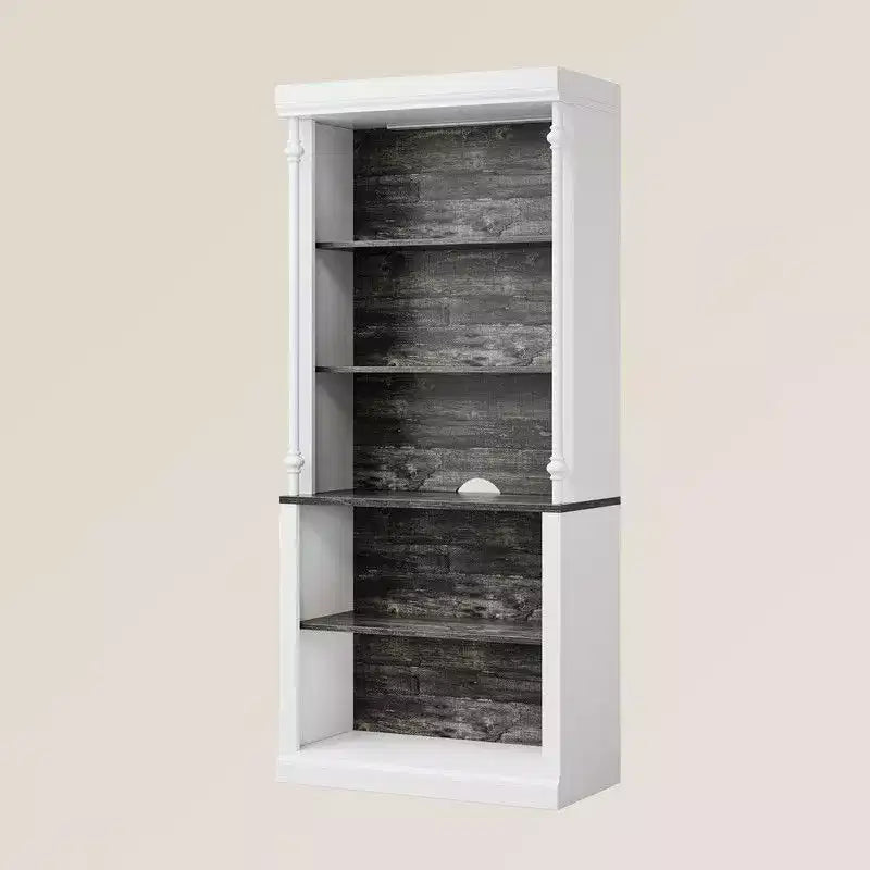 Libreria Coolmee con Ripiani Regolabili, Vetrinetta a 5 Livelli con Luce a LED, Vetrina Espositiva Indipendente per Collezionismo Camera da Letto Soggiorno