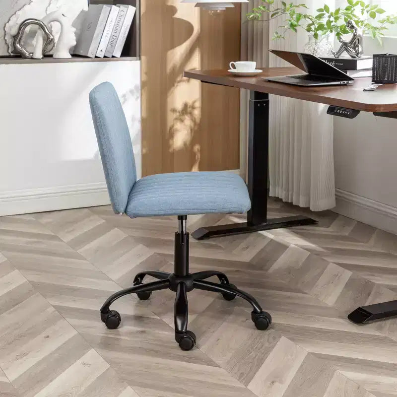 Okak Sedia da Ufficio Senza Braccioli, Sedia Ergonomica da Scrivania Regolabile in Altezza con Ruote, Sedia Girevole a 360° per Casa, Ufficio