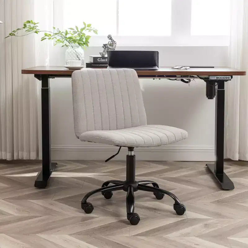 Okak Sedia da Ufficio Senza Braccioli, Sedia Ergonomica da Scrivania Regolabile in Altezza con Ruote, Sedia Girevole a 360° per Casa, Ufficio