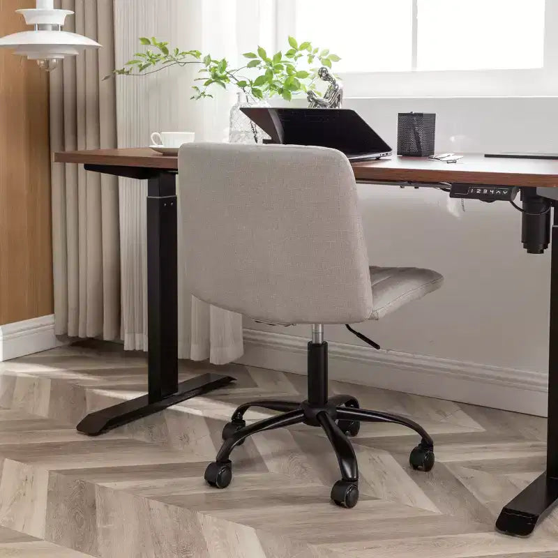 Okak Sedia da Ufficio Senza Braccioli, Sedia Ergonomica da Scrivania Regolabile in Altezza con Ruote, Sedia Girevole a 360° per Casa, Ufficio