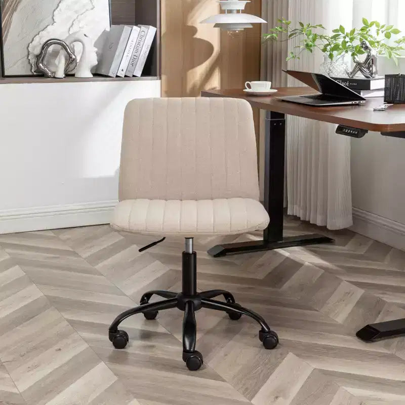 Okak Sedia da Ufficio Senza Braccioli, Sedia Ergonomica da Scrivania Regolabile in Altezza con Ruote, Sedia Girevole a 360° per Casa, Ufficio