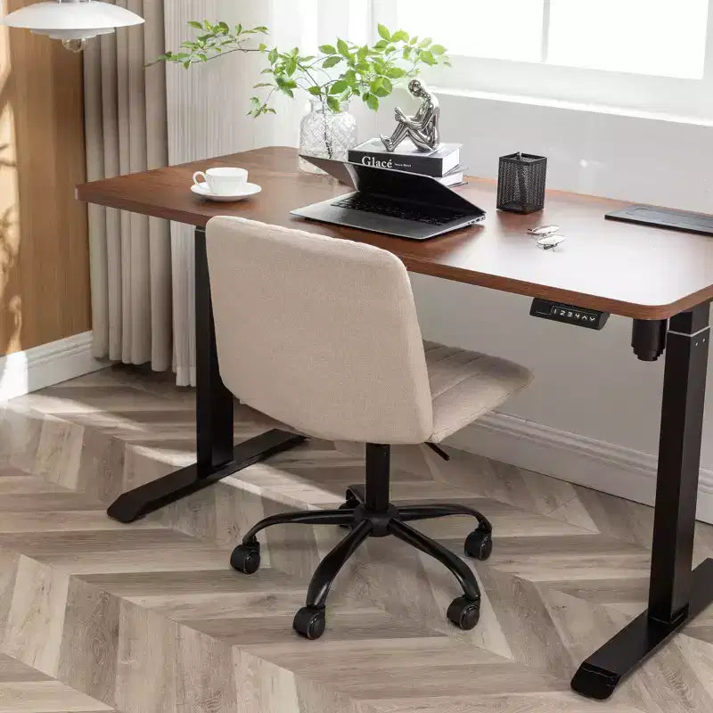 Okak Sedia da Ufficio Senza Braccioli, Sedia Ergonomica da Scrivania Regolabile in Altezza con Ruote, Sedia Girevole a 360° per Casa, Ufficio