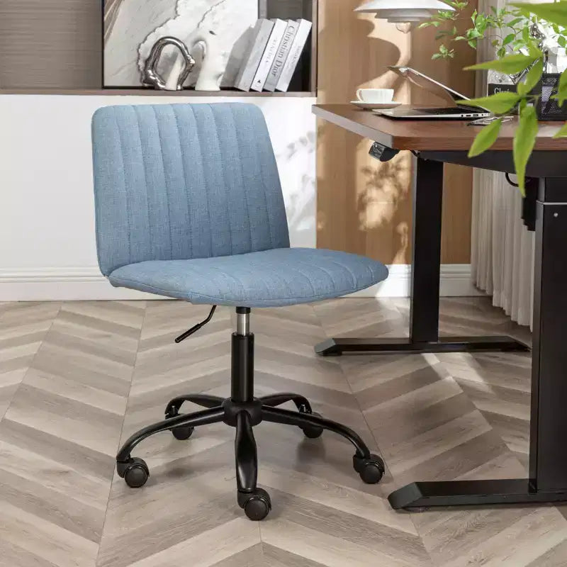 Okak Sedia da Ufficio Senza Braccioli, Sedia Ergonomica da Scrivania Regolabile in Altezza con Ruote, Sedia Girevole a 360° per Casa, Ufficio