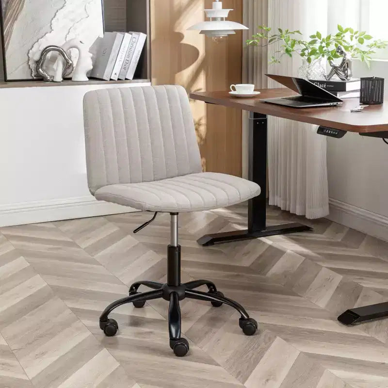 Okak Sedia da Ufficio Senza Braccioli, Sedia Ergonomica da Scrivania Regolabile in Altezza con Ruote, Sedia Girevole a 360° per Casa, Ufficio