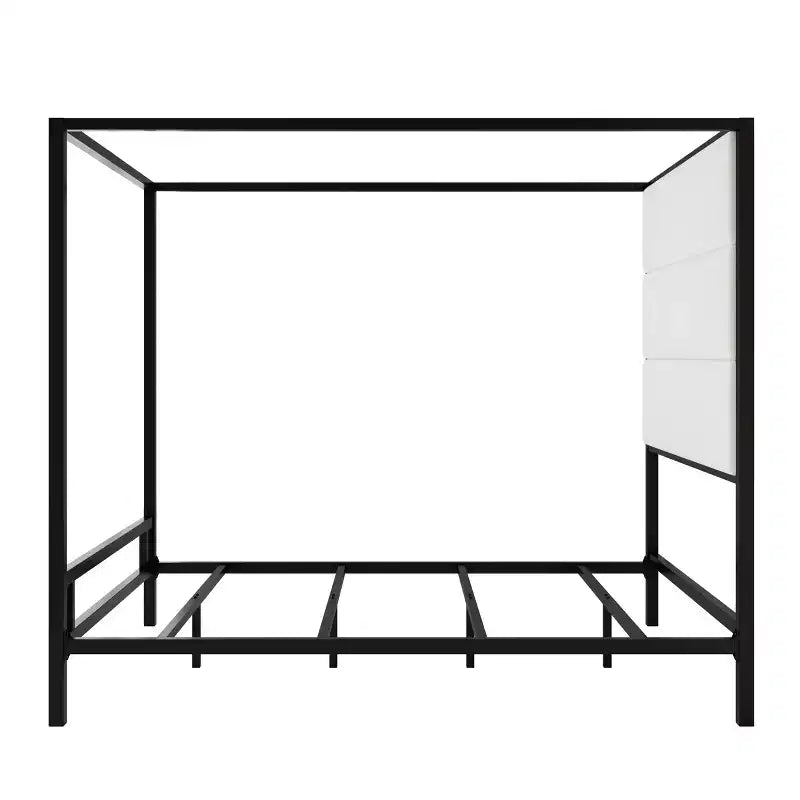 GDFStudio Patrick Letto a baldacchino moderno Queen con testiera alta in velluto