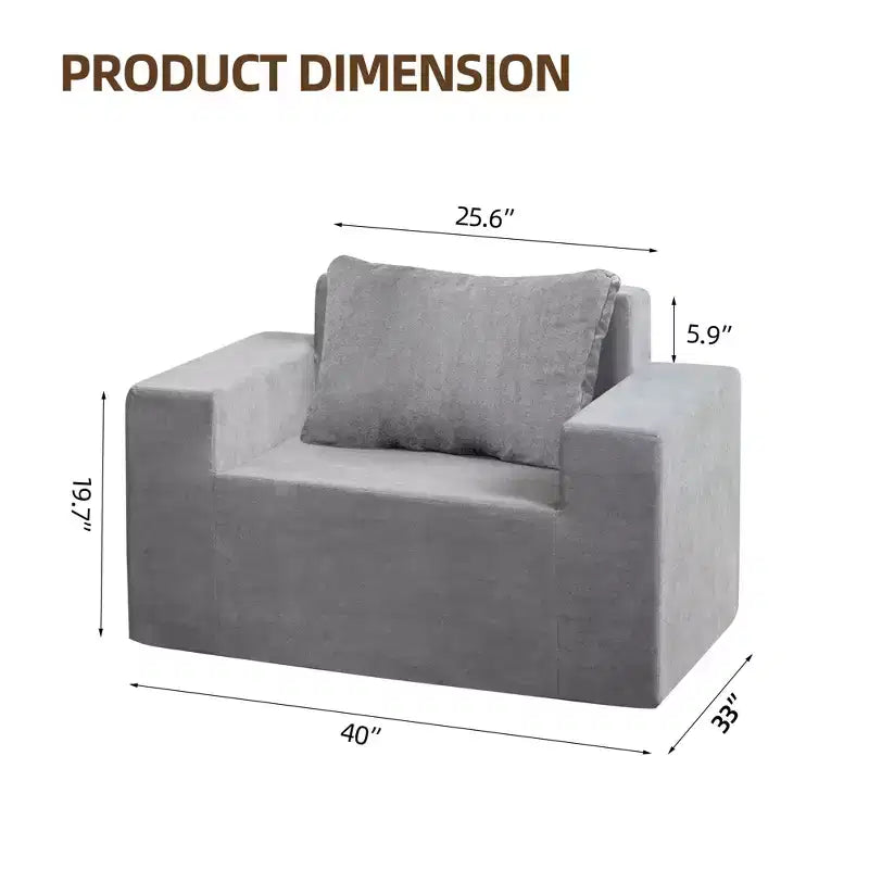 Divano Bean Bag in schiuma in scatola con cuscino, grande e comodo, per soggiorno, camera da letto o area gaming