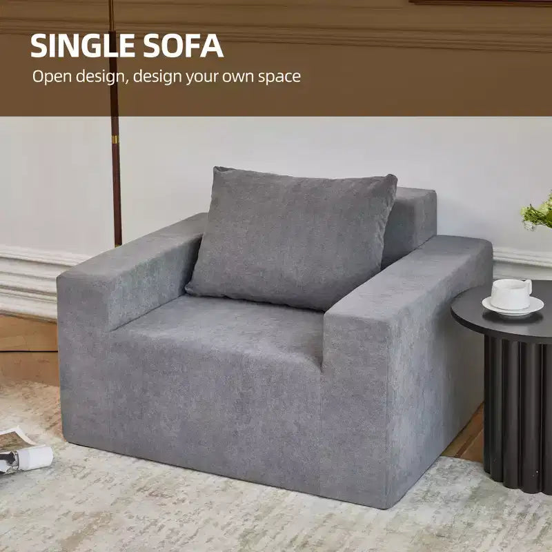 Divano Bean Bag in schiuma in scatola con cuscino, grande e comodo, per soggiorno, camera da letto o area gaming