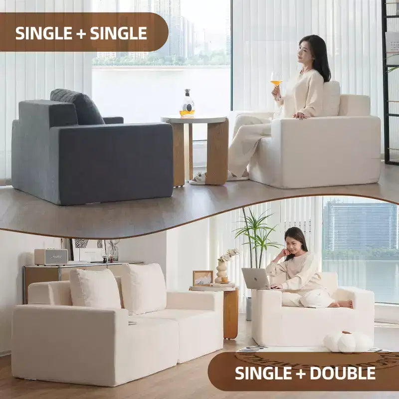 Divano Bean Bag in schiuma in scatola con cuscino, grande e comodo, per soggiorno, camera da letto o area gaming
