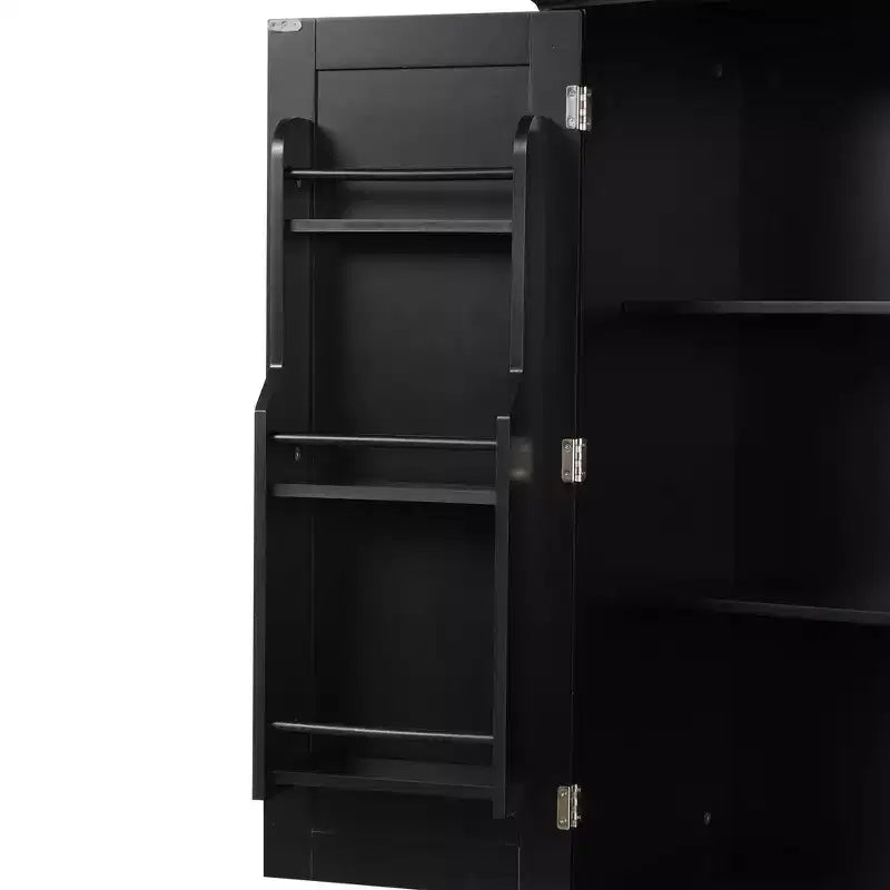 Mobile Contenitore Okak, Armadio Alto con 4 Ante, 1 Cassetto e Ripiani Regolabili, Credenza per Soggiorno, Ufficio